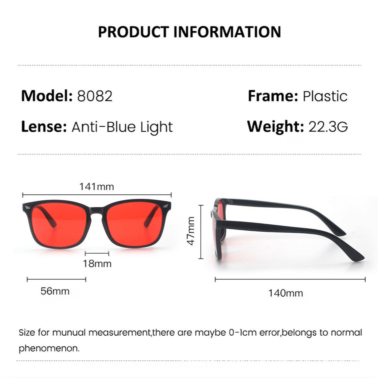 Orange Red Anti Blue Light UV Glasses