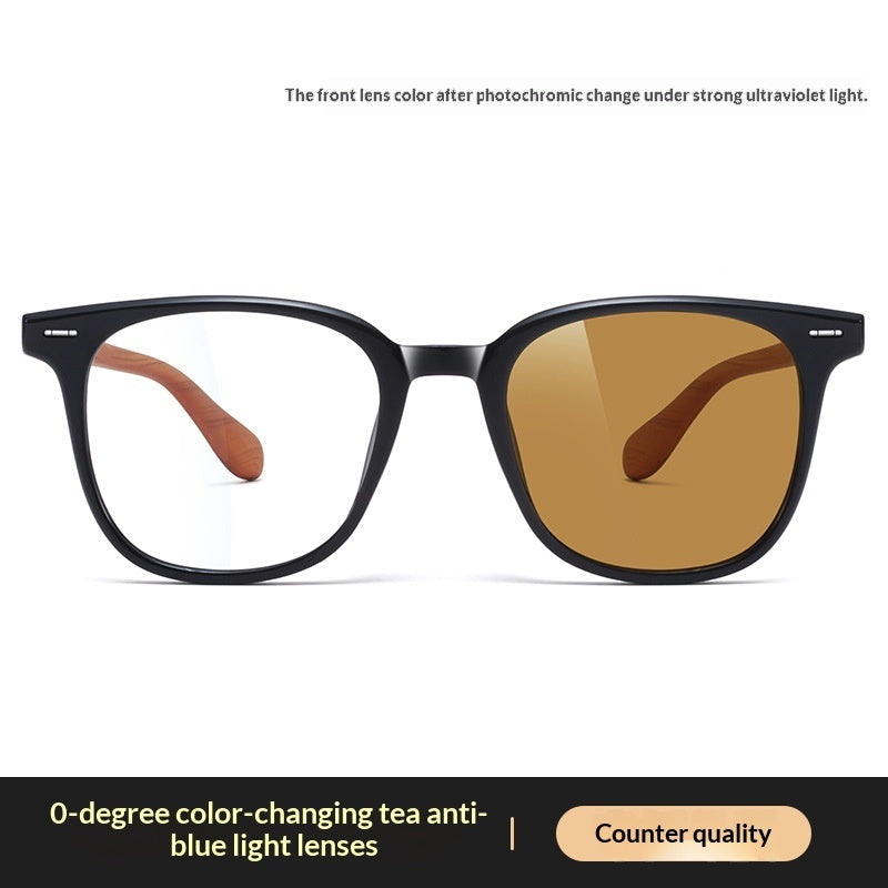 Photochromic Anti-blue Light Glasses Square Frame Retro Unisex