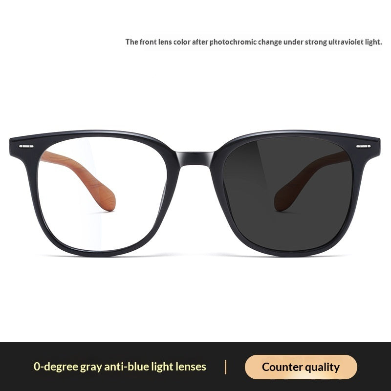 Photochromic Anti-blue Light Glasses Square Frame Retro Unisex