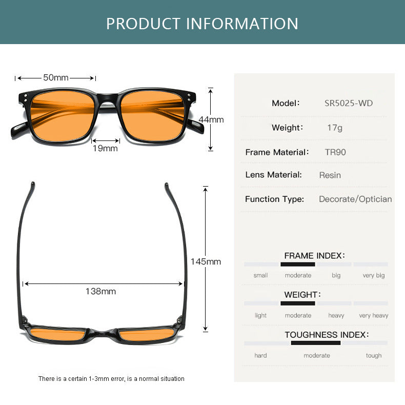 Color Changing 5025 Orange Anti-blue Light UV Glasses CR39
